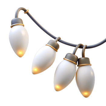 elegant minimalist Festive String Lights Blinking White Isolated authentic png