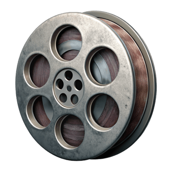 serene minimalist Film Reel Side View Transparent Element 4K png
