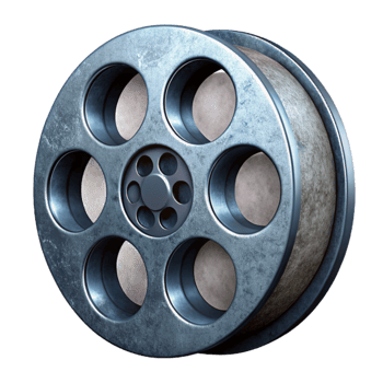 dramatic modern Film Reel Side View Transparent Element authentic png