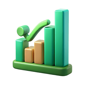 vibrant contemporary Financial Chart Growth Arrow Green Gradient Transparent Background authentic png