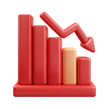 extraordinary traditional Financial Chart Showing Downward Trend Red Isolated Cutout exclusive png