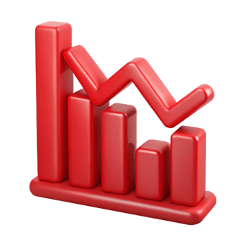 extraordinary artistic Financial Chart Showing Downward Trend Red Isolated Cutout genuine png