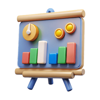 vibrant artistic Financial Charts on Whiteboard Isolated exclusive png