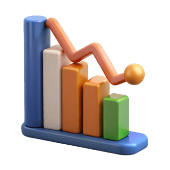 magnificent contemporary Financial Graph Chart Downward Trend Isolated Element professional png