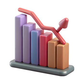 wonderful traditional Financial Graph Chart Downward Trend Isolated Element authentic png