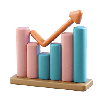 elegant vintage Financial Graph Chart Upward Trend Isolated Element high resolution png