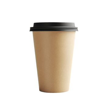 Brown cardboard coffee cup mockup template showcasing a simple and elegant design for branding purposes, brown paper cardboard coffee cup mockup templates 3d render isolated on transparent background png