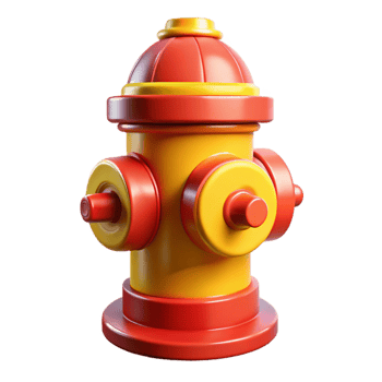beautiful rustic Fire Hydrant Red and Yellow Cutout detailed png