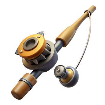 extraordinary traditional Fishing Rod with Reel Isolated premium png