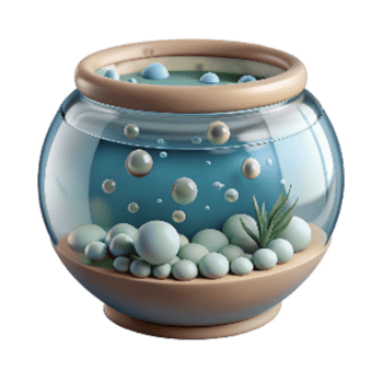 vibrant contemporary Fish Tank with Bubbles Cutout Isolated high quality png