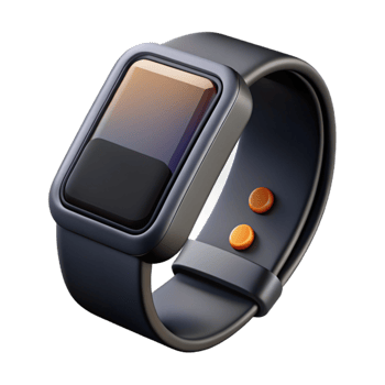dramatic modern Fitness Tracker Black Screen Isolated authentic png