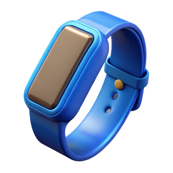 beautiful minimalist Fitness Tracker Blue Display Isolated Transparent Background high resolution png