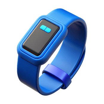 extraordinary traditional Fitness Tracker Blue Display Isolated Transparent Background authentic png