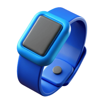 vibrant classic Fitness Tracker Blue Screen with Transparent Background 4K png