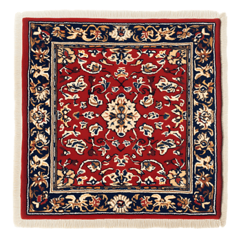 Red and navy blue square carpet with floral pattern png