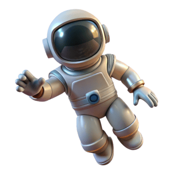 serene artistic Floating Astronaut Silhouette Isolated on Transparent Background high resolution png