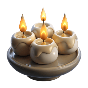 magnificent minimalist Floating Candles Symbolizing Hope with Transparent Background Isolated original png