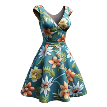 impressive artistic Floral Dress Summer Style Transparent Cutout authentic png