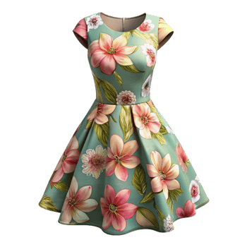 stunning artistic Floral Dress Summer Style Transparent Cutout 4K png