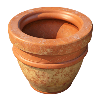 magnificent rustic Flower Pot Terracotta Texture Isolated high quality png