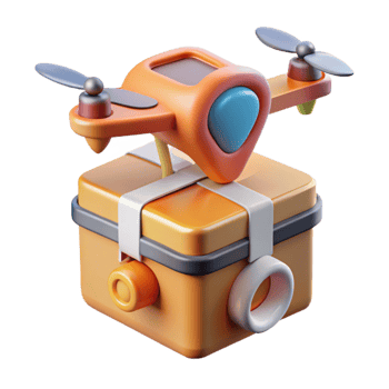 vibrant vintage Flying Drone Delivery Service Transparent professional png
