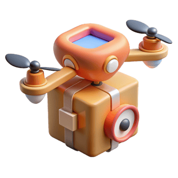 stunning minimalist Flying Drone Delivery Service Transparent professional png