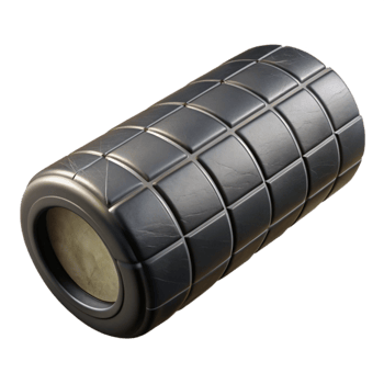 beautiful minimalist Foam Roller Black Grid Pattern Isolated Element premium png