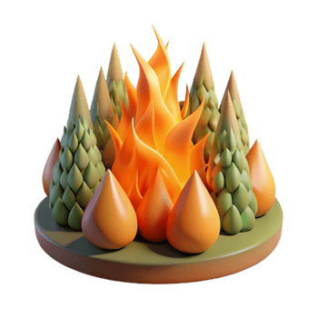 wonderful rustic Forest Fire Orange Flames Cutout 4K png
