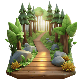 stunning modern Forest Path Sunlight Cutout premium png