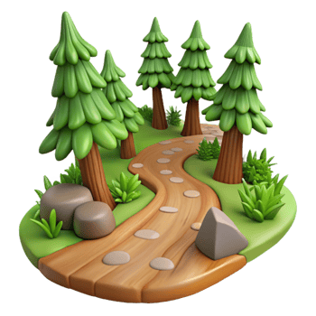 extraordinary creative Forest Path Winding Trail Autumn Leaves Transparent Background high quality png