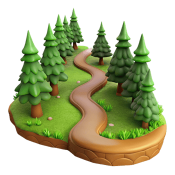 beautiful contemporary Forest Path Winding Trail Autumn Leaves Transparent Background professional png