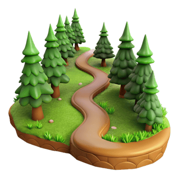 elegant contemporary Forest Path Winding Trail Autumn Leaves Transparent Background authentic png