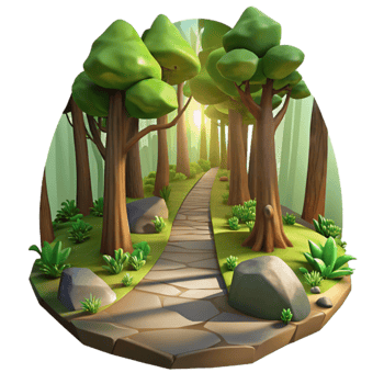 elegant vintage Forest Path with Sunlight Transparent Background genuine png