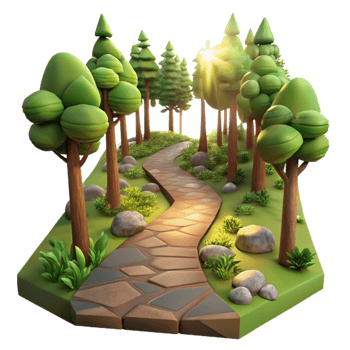 beautiful contemporary Forest Path with Sunlight Transparent Background genuine png