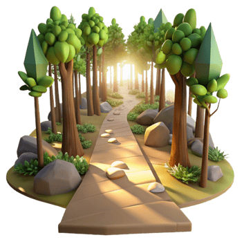 vibrant vintage Forest Path with Sunlight Transparent Background premium png