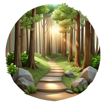 extraordinary classic Forest Path with Sunlight Transparent Background original png