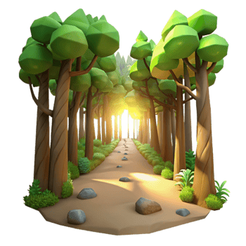 extraordinary modern Forest Path with Sunlight Transparent Background genuine png