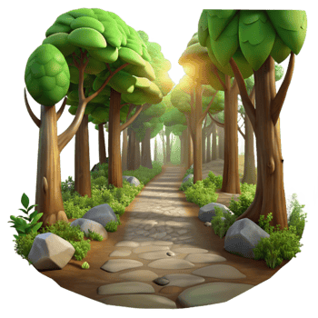 magnificent vintage Forest Path with Sunlight Transparent Background premium png