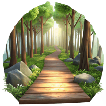 impressive classic Forest Path with Sunlight Transparent Background professional png