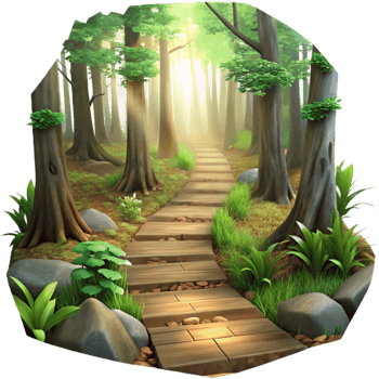impressive creative Forest Path with Sunlight Transparent Background premium png