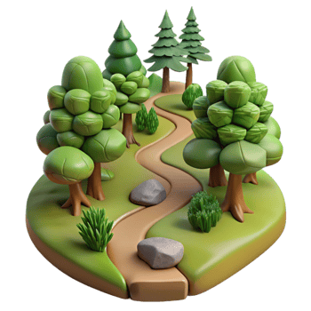 dramatic creative Forest Path with Winding Trail Cutout genuine png