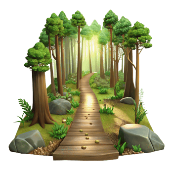 impressive vintage Forest Path with Sunlight Transparent Background 4K png