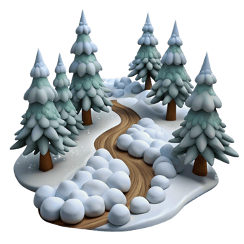 extraordinary traditional Forest Trail Covered in Snow Cutout genuine png
