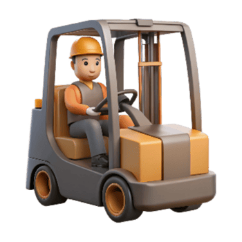 extraordinary vintage Forklift Operator Driving Forward Cutout authentic png