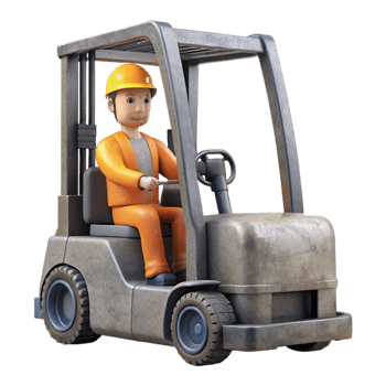 magnificent traditional Forklift Driver Silhouette Isolated 4K png