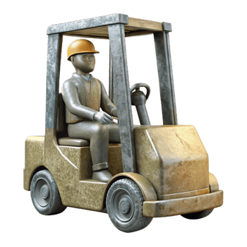 vibrant artistic Forklift Driver Silhouette Isolated detailed png