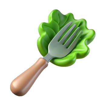 magnificent artistic Fork with Salad Greens Cutout Element authentic png