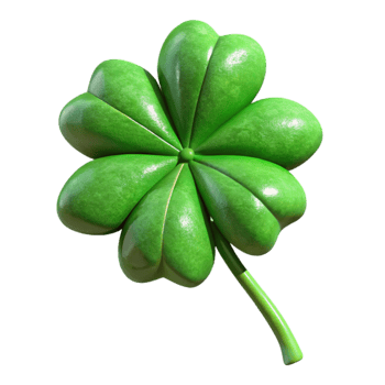 wonderful contemporary Four Leaf Clover Green with Stem Element Cutout high quality png
