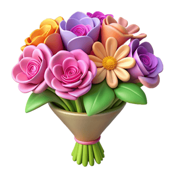 elegant creative Fresh Flowers Bouquet Cutout with Vibrant Blooms authentic png