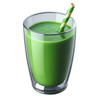 serene modern Fresh Green Juice in Glass Front View Transparent high quality png